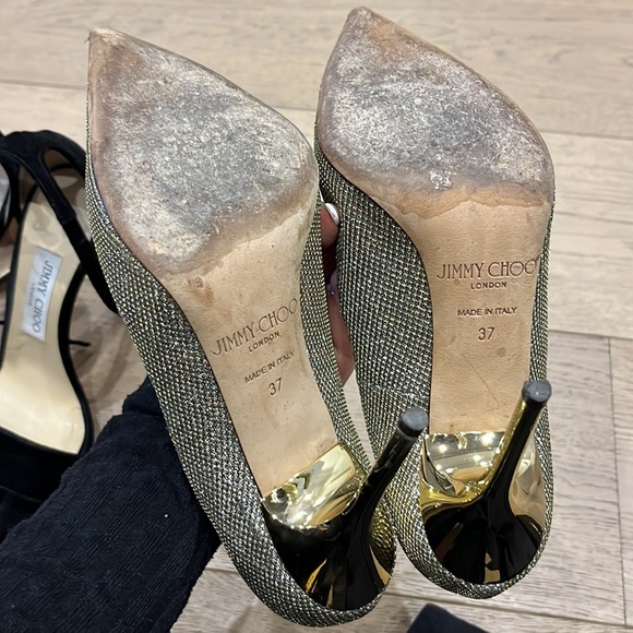 Gold Jimmy Choo Pumps size 37 - Picture 6 of 6
